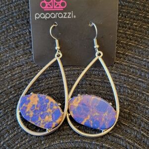 Paparazzi Blue and Gold Teardrop Earrings